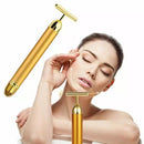 Barra de Beleza Ouro 24K Massageador Facial Elétrico Vibratório