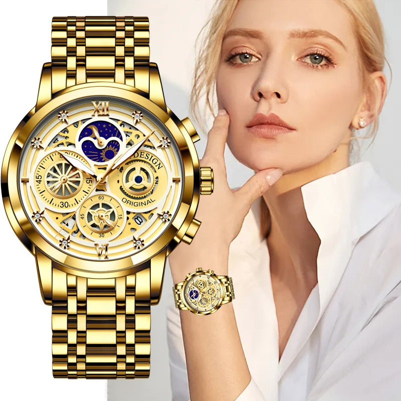 Relógio de ouro feminino